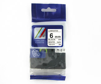Black On White Compatible Laminated Label Maker Tape TZ2-211 Suitable For P-Touch Labeller